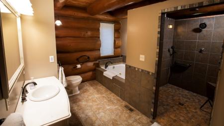 Master Bath in the Cabin at Natural Valley Ranch