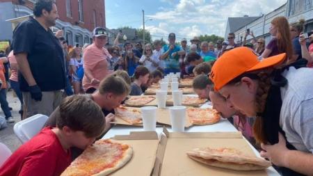 North Salem Old Fashion Days Pizza Eating Contest (Photo courtesy of the North Salem Old Fashion Days Facebook Page)