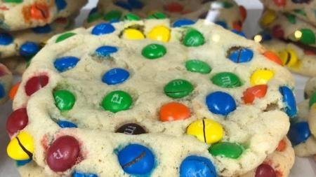Giant MnMs Cookies (Photo courtesy of Two Chicks Whisky Business Facebook page)