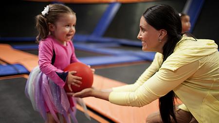 Sky Zone is a great place for families to enjoy fun and exercise together.