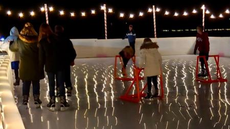 Enjoy ice skating in Penguin Park at the Murphy Aquatic Center in Avon. (Photo courtesy of Washington Township Parks & Recreation Department Facebook page)