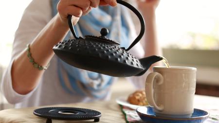 Hot tea at Bread Basket Cafe & Bakery