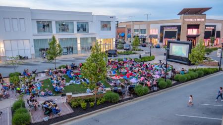 Outdoor movie at The Shops at Perry Crossing (Photo courtesy of The Shops at Perry Crossing Facebook Page)