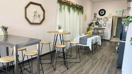 Seating Area at Brie & Bartlett and Sweet Minis Cakes & Bakes, Courtesy of the Brie & Bartlett Facebook Page