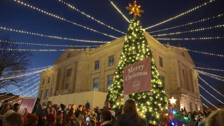 Lighting of the Tree at Danville's Christmas on the Square, photo courtesy of Downtown Danville Indiana's Facebook Page