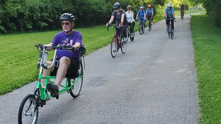 Bicyclists on the Vandalia Trail in Plainfield. (Photo courtesy of Vandalia Trail on Facebook)