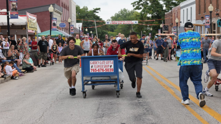 The bed race during North Salem Old Fashion Days is a lot of fun to watch -- or compete in! (Photo by North Salem Old Fashion Days on Facebook)