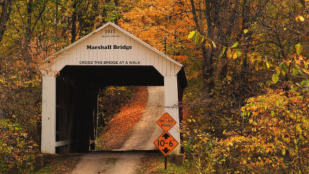 Marshall Bridge in Parke County, Indiana. (Credit: Greg Matchick / coveredbridges.org)