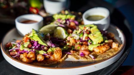 Bright fish tacos