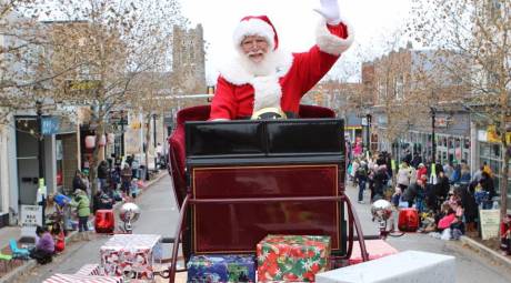 Santa in the Lansdale Mardi Gras Holiday Parade