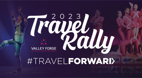 2023 Travel Rally Graphic Ad featuring the slogan "Travel Forward"