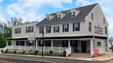 Street view of the Flourtown Farmers Market in Flourtown, PA