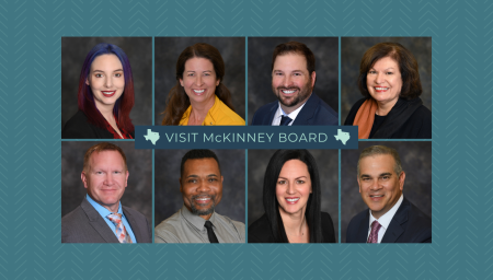 Composite photo of eight people on Visit McKinney Board - 2023-24