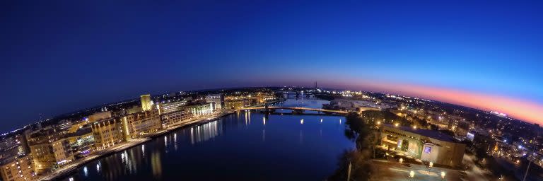 Green Bay Night Drone