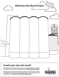 McKinney Silo Mural Project b&w coloring sheet