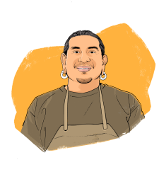 Illustration of chef Julian Lujan
