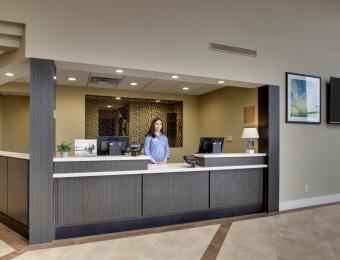 Canclewood E front desk Visit Wichita