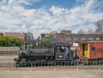 Great Plains Transportation Museum Train and Conductor