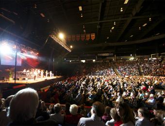 Hartman Arena stage Visit Wichita