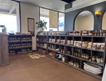 We carry a variety of jams, jellies, honey, syrup, soup mixes, pickled items as well as candles, seasonal dish towels, cards, and baskets.