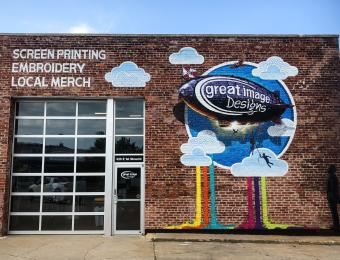 Designed and created by local artist Mark D. Pendergrass, this mural illustrates the vibrant colors we work with every day to create fun and unique designs our customers have come to love and expect from us.