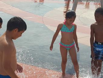 Kids Playing at the Buffalo Park Splash Pad