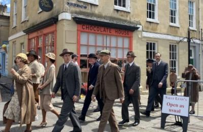 Agatha Christie’s Seven Dials filming in Bath - credit B&NES Film Office