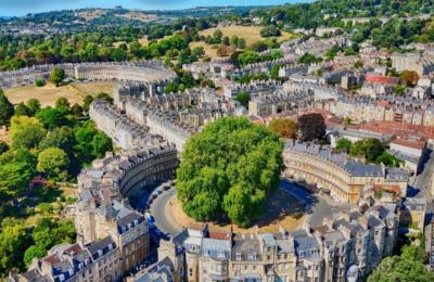 Aerial view of Bath - credit David Cherriman