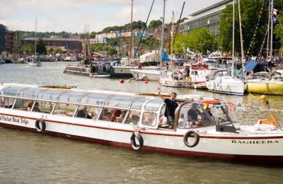 A Bristol Packet Boat Trips boat in Bristol Harbour - credit Bristol Packet Boat Trips