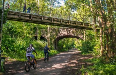 Cyclists on the Bristol & Bath Railway Path - credit Sustrans