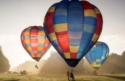 Hot air balloons at sunrise - credit Aerospace Bristol