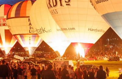 Night Glow at Bristol International Balloon Fiesta - Credit Paul Box