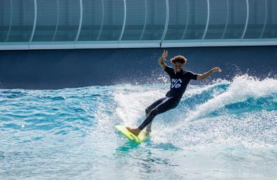 Person surfing at The Wave - credit The Wave