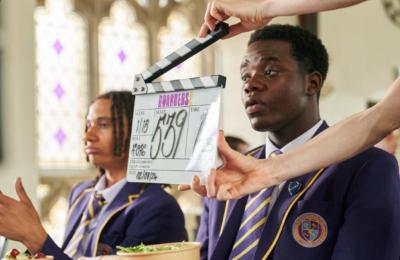 Filming taking place with Boarders cast in Bristol - credit Studio Lambert and BBC
