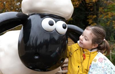 Child with Shaun the Sheep statue - credit Bristol Zoo Project