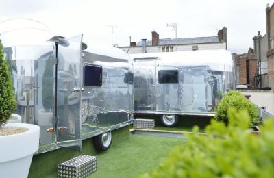 A 2 silver airstreams on a roof - Credit Brooks Guesthouse