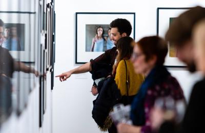 An exhibition inside the Royal Photographic Society exhibition space at Paintworks Bristol - credit Derryn Vranch
