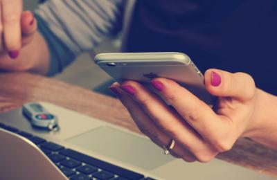 Stock Image Contact Us Laptop Phone