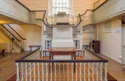 Interior of John Wesley's New Room, Bristol - credit John Wesley's New Room