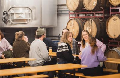 People sitting inside the Wiper & True Taproom in St Werburgh's, East Bristol - credit Wiper and True