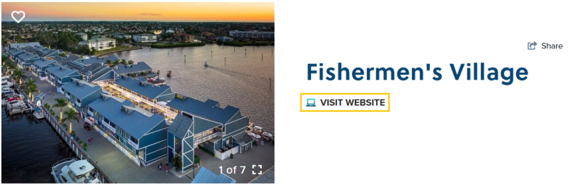 Example of Visit Website Button on Partner Listing.