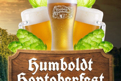 Hoptoberfest festival in Blue Lake, California, showcasing local craft beers and community festivities.