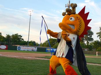 King Elvis - mascot of Kenosha Kingfish Baseball