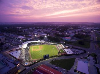 Hot Rods Baseball Field at Night