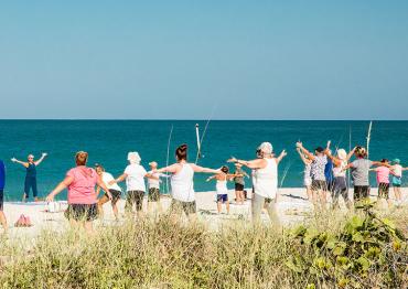 Yoga on Englewood Beach