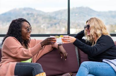 Friends drinking cocktails