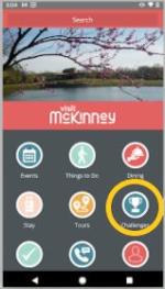 App screen shot with challenge circled