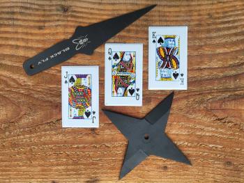 Throwing stars, knives, cards