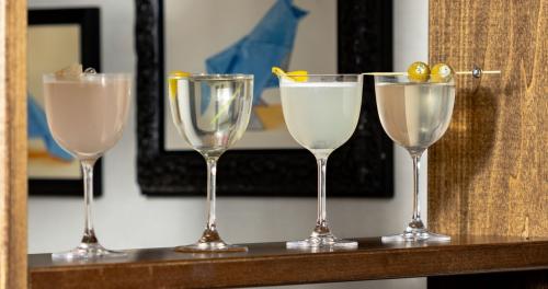 Tiny martini's on a shelf