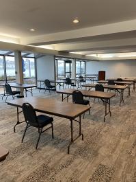 Distanced seating for meetings at the Executive Inn & Suites in Oakland, CA